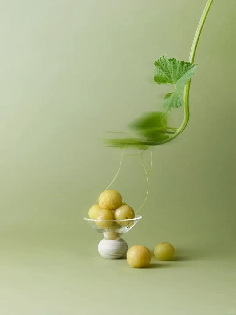 Fruit Bowl Green Leaf Still Life Simplicity