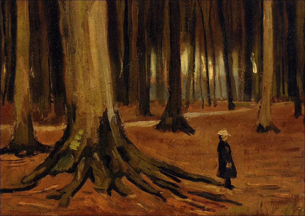Girl in the Woods Van Gogh