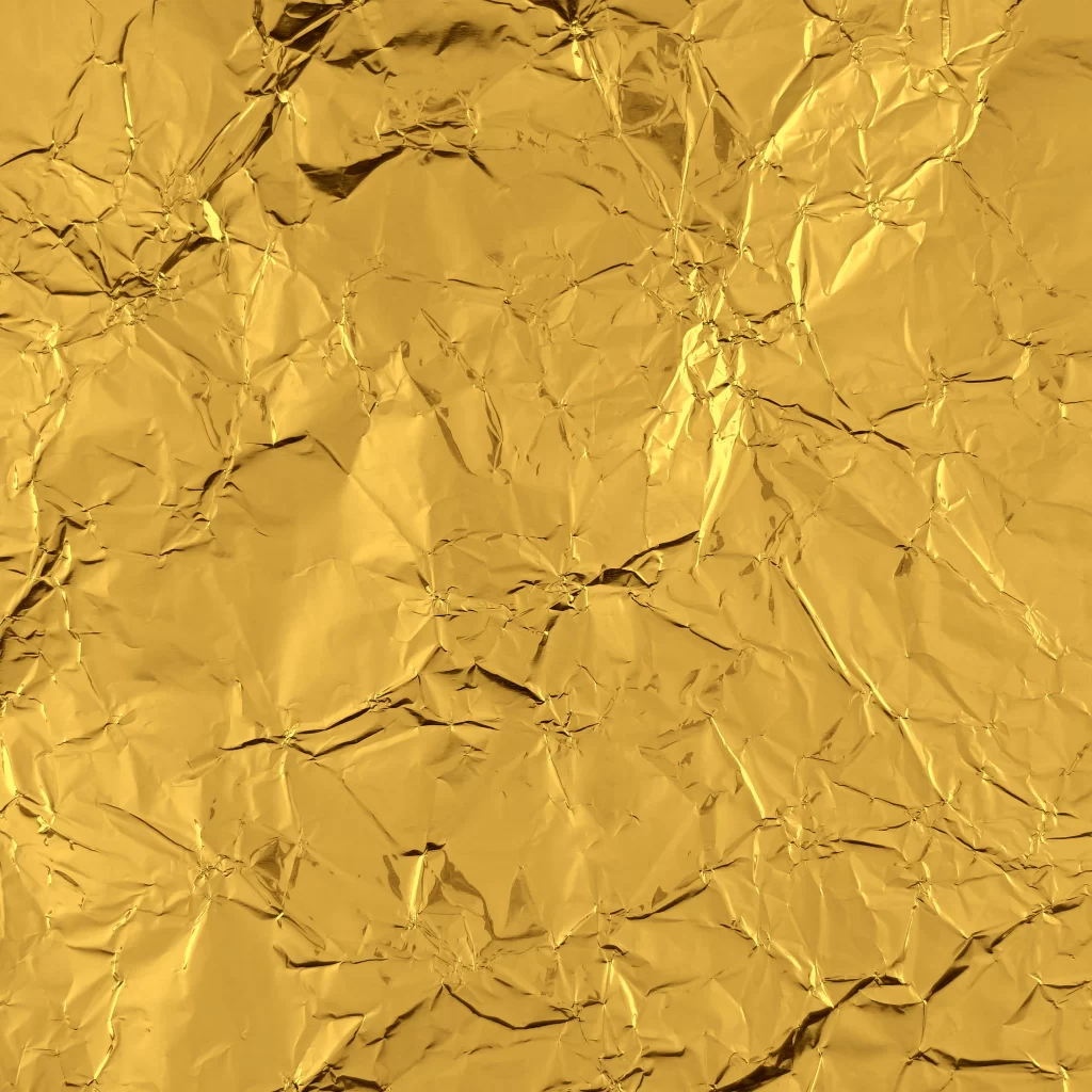 Gold Crumpled Metallic Foil Texture Surface