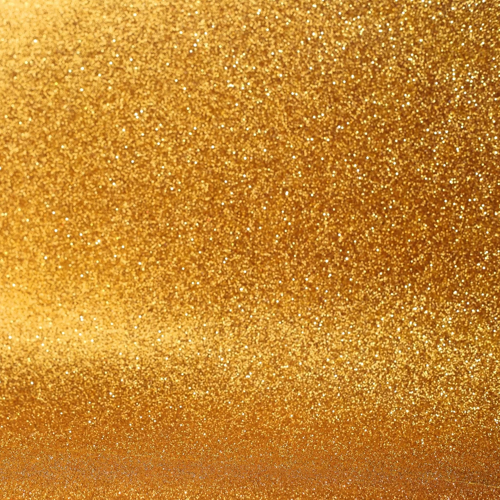 Gold Glittery Textured Synthetic Material Surface