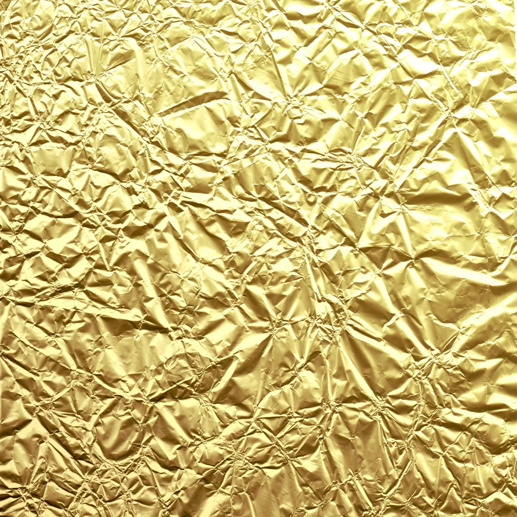 Golden Crumpled Metallic Foil Texture