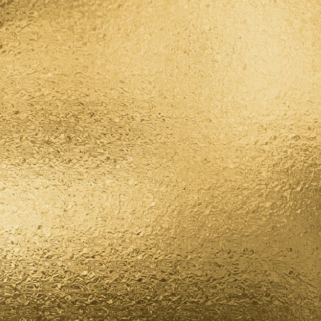 Golden Embossed Metal Dimpled Grid Texture
