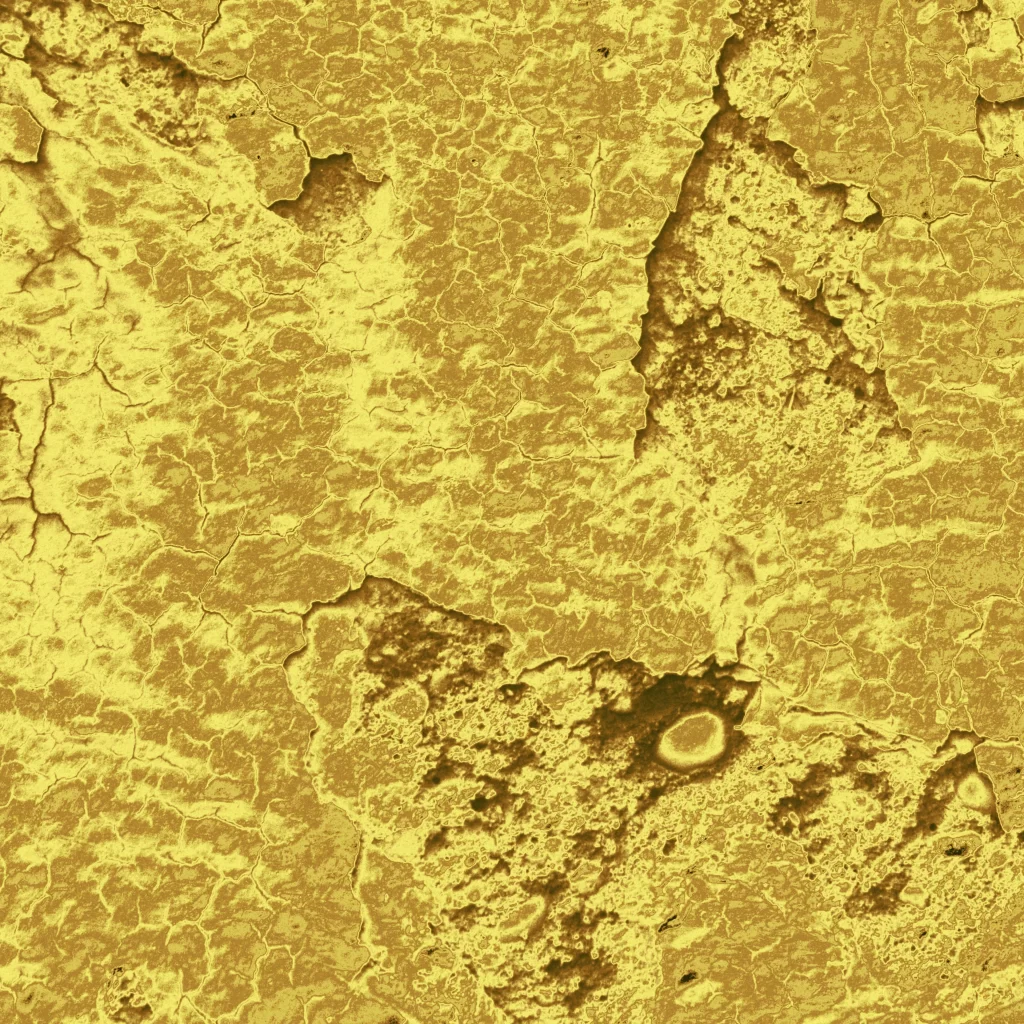Golden Yellow Cracked Dry Earth Texture