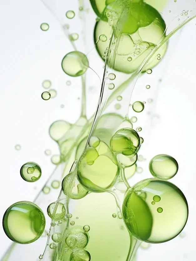 Green Bubbles Fluid Abstract Art