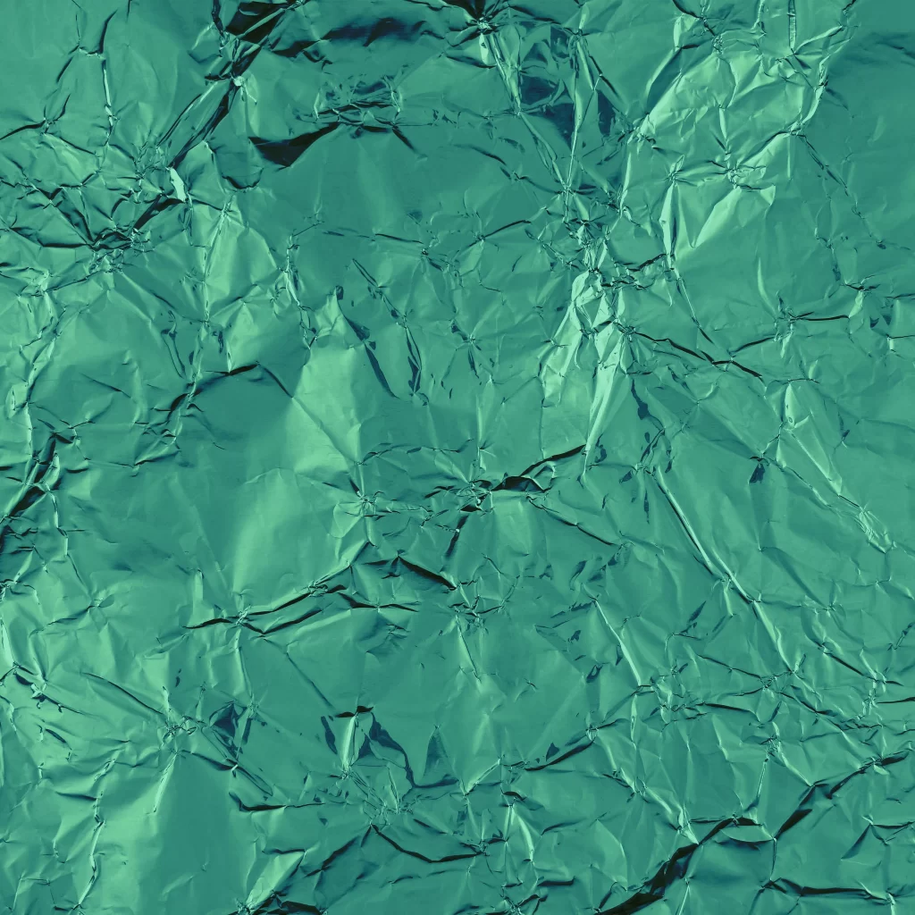 Green Crinkled Metallic Foil Texture