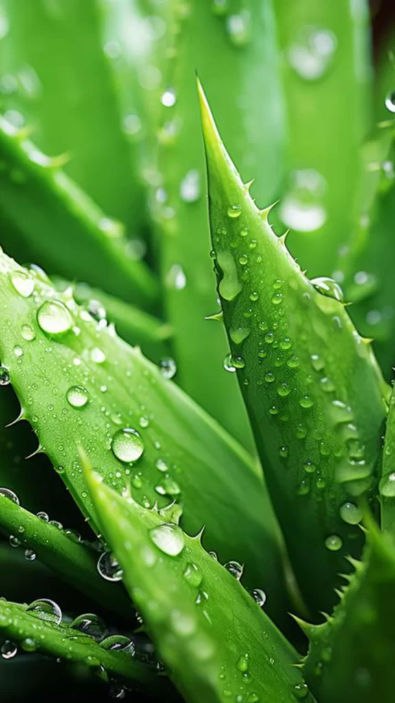 Green Leaves Water Droplets Sharp Edges Nature