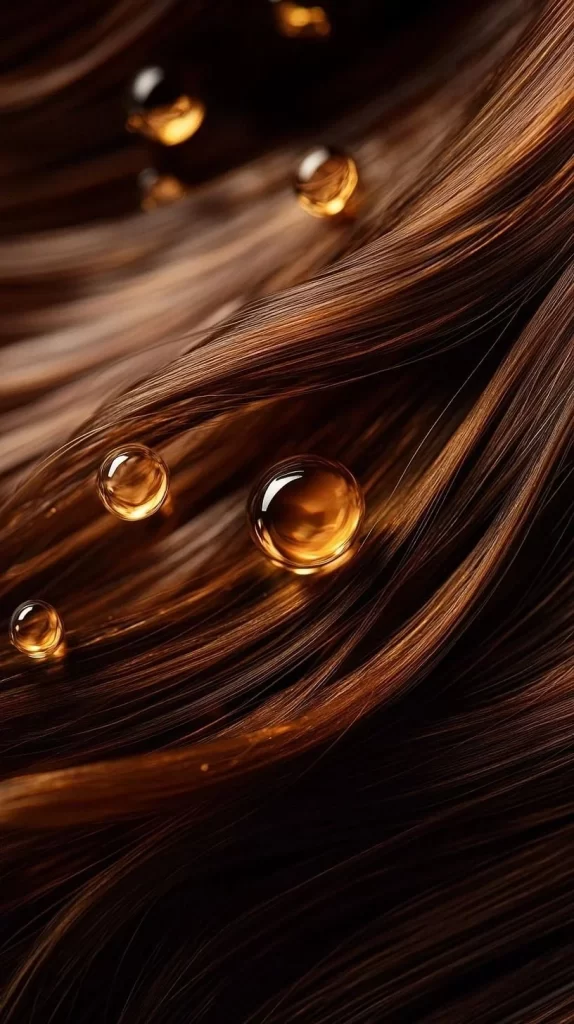 Hair Droplets Shiny Brown Texture