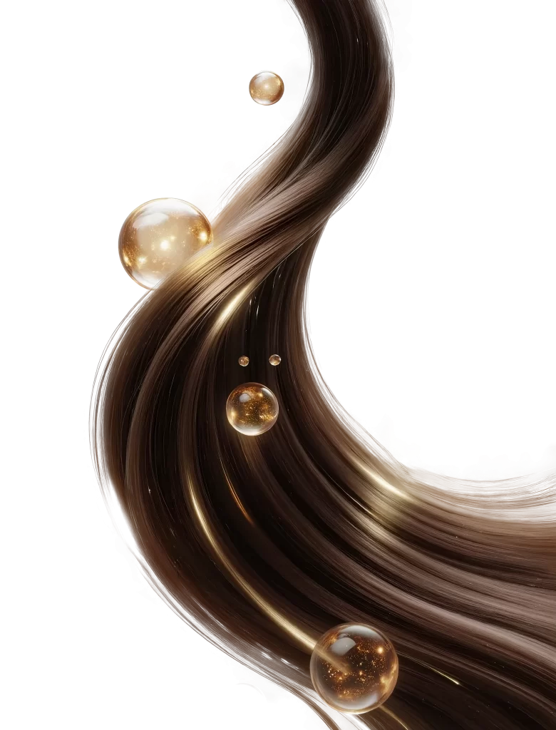 Hair Golden Bubbles Shiny Smooth