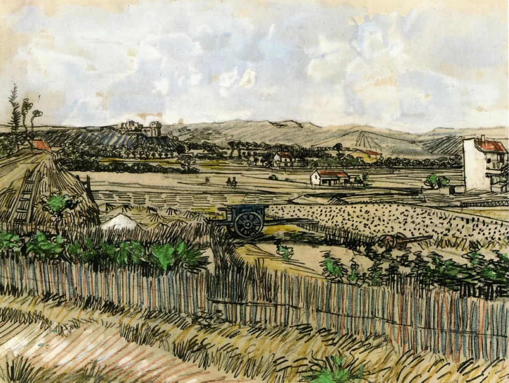 Harvest in Provence at the Left Montmajour Van Gogh