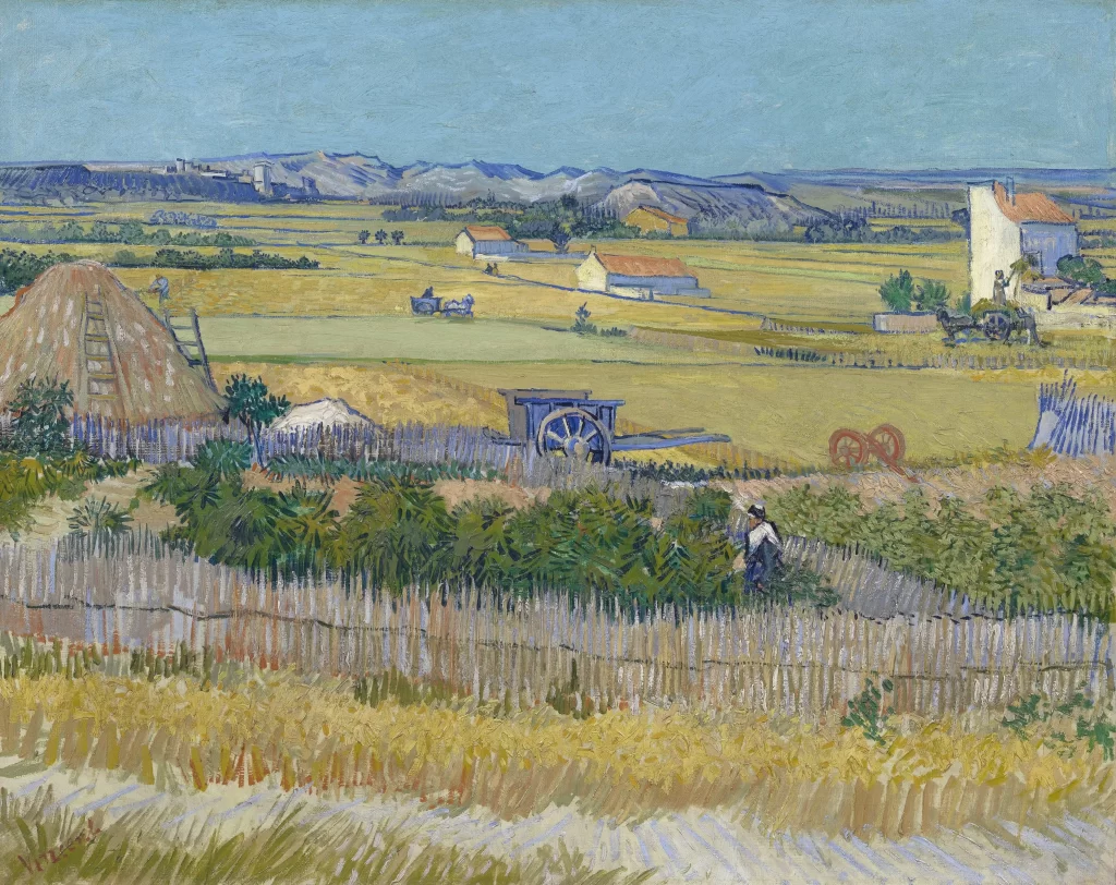 Harvest Landscape with Blue Cart Van Gogh