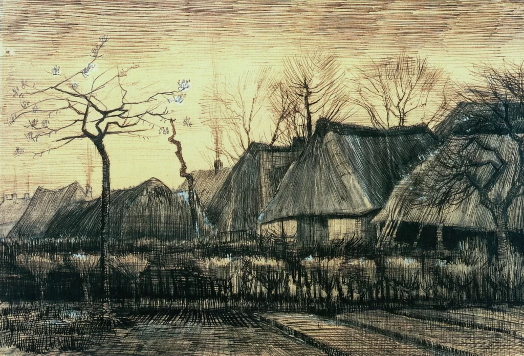 Houses with Thatched Roofs Van Gogh
