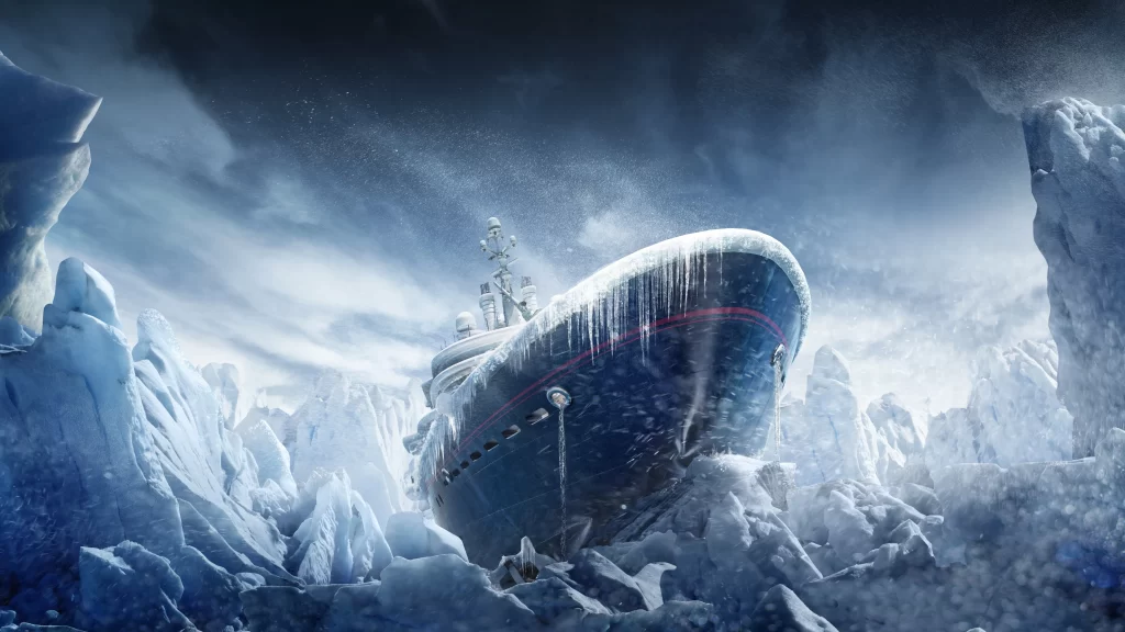 ice ship frozen cold environment exploration