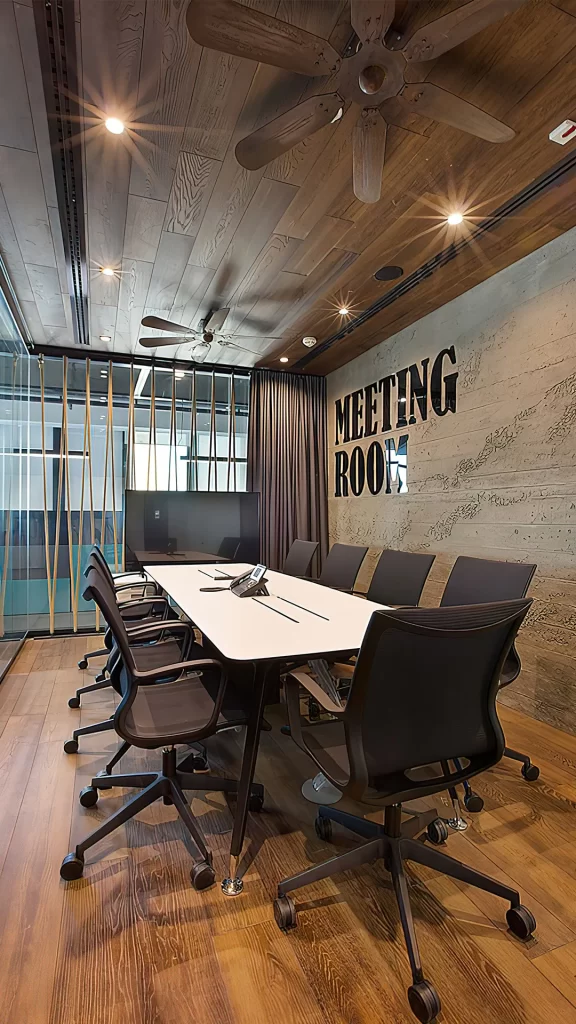Industrial Chic White Conference Room