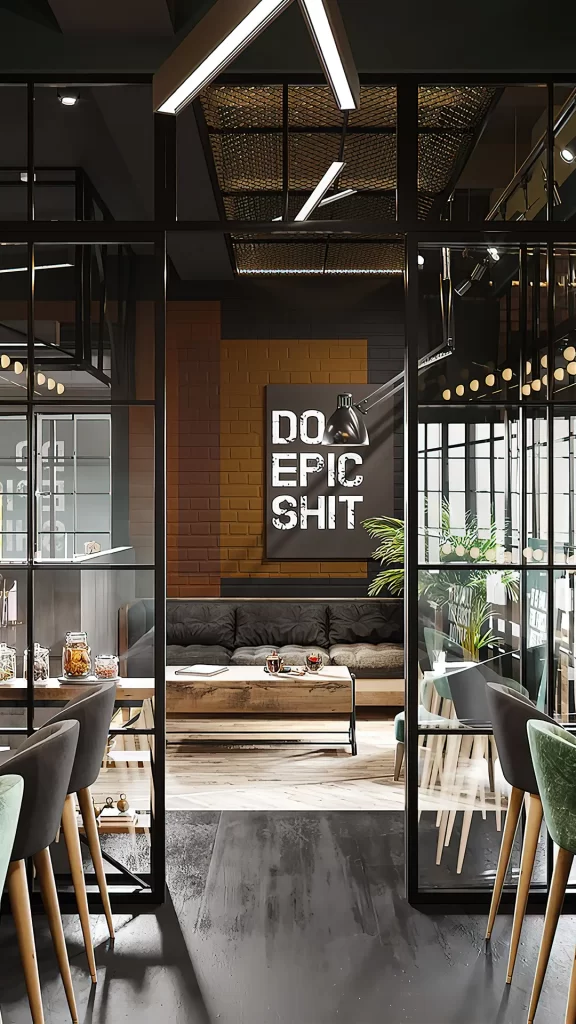 Industrial Modern Lounge With Brick Wall