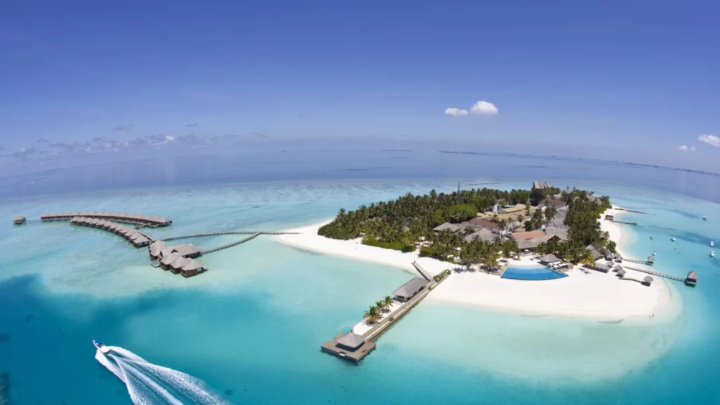 island beach water resort boat sky