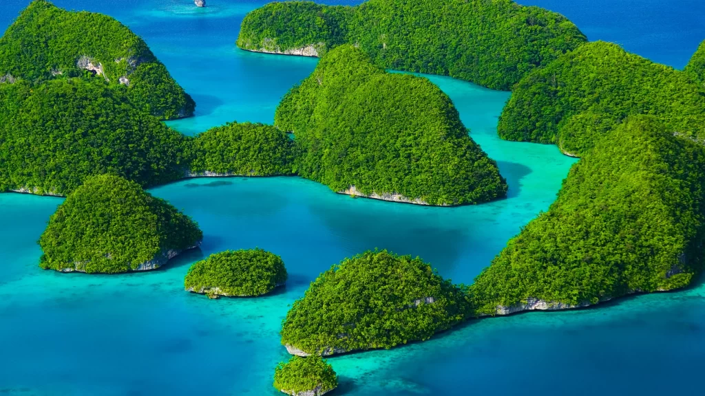island ocean green blue nature landscape
