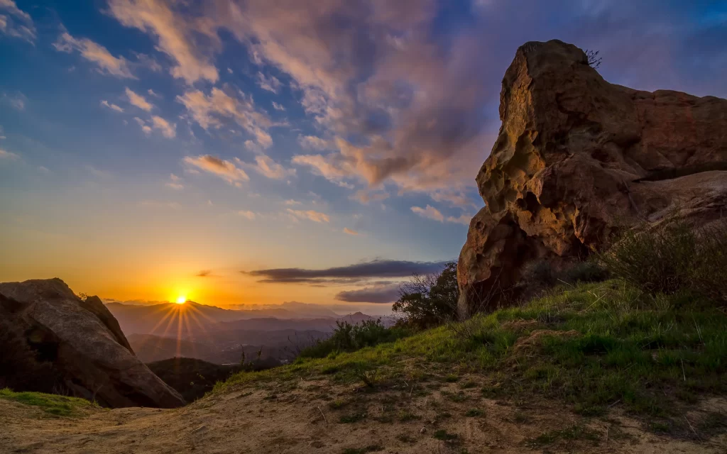 Sunset Mountain Rock Scenic Landscape Nature