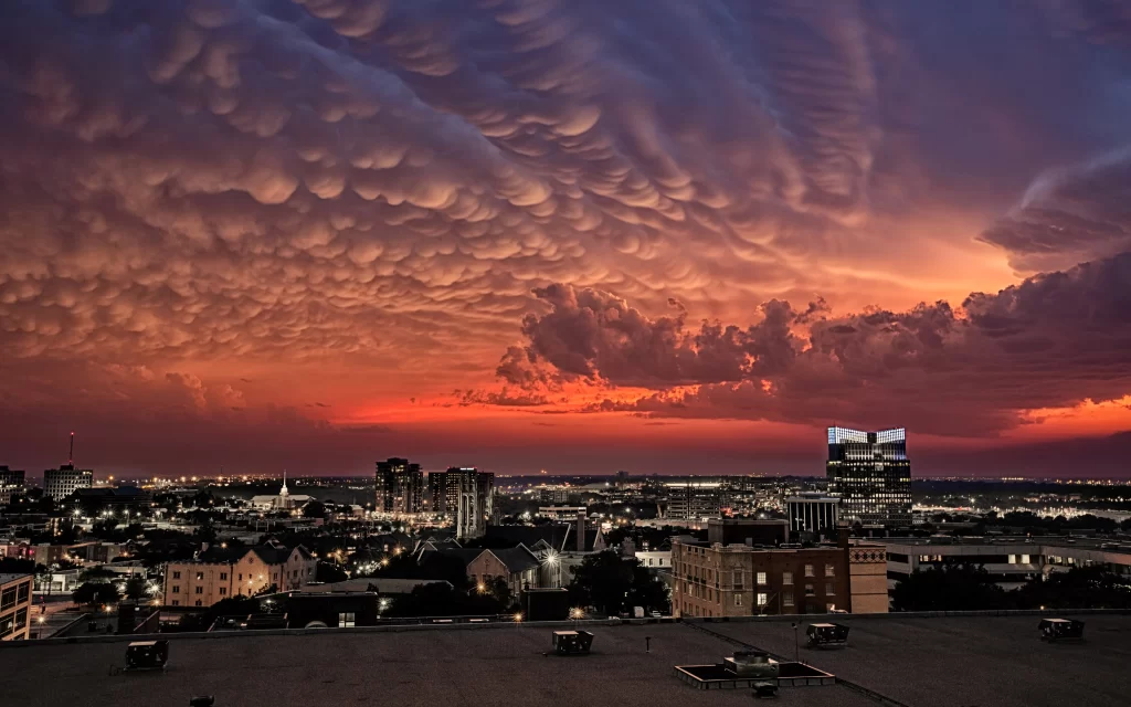 Sunset Clouds Cityscape Dramatic Sky Urban