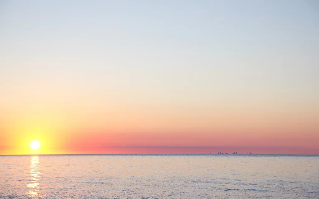 Sunset Orange Sky Horizon Cityscape Calm
