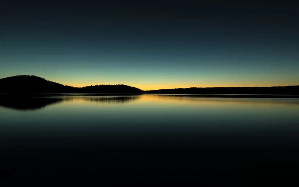 Silhouette Lake Reflections Twilight Hills