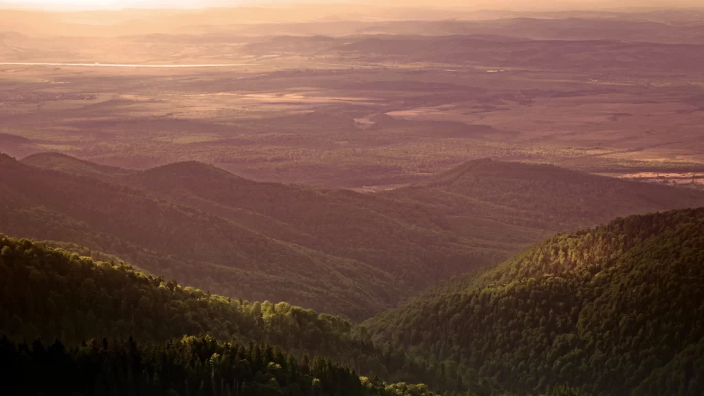 landscape hills valleys sunlight nature tranquility
