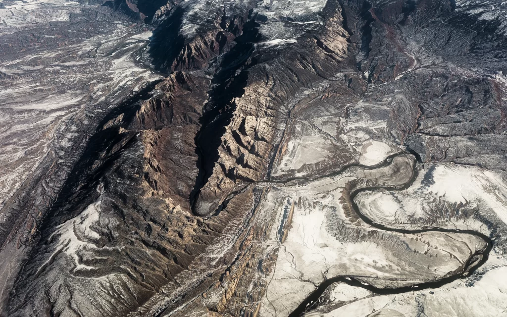 landscape river canyon terrain aerial natural
