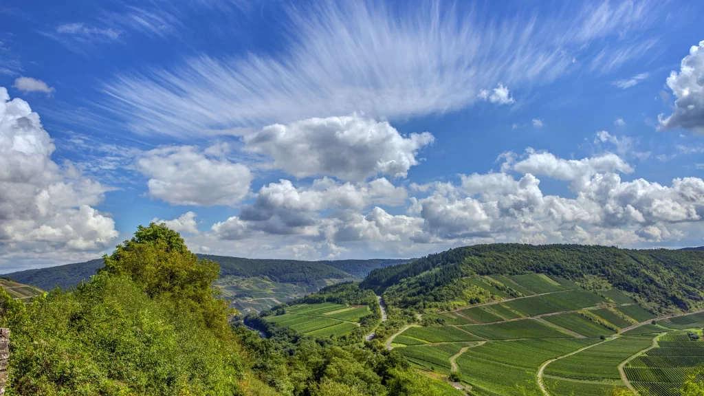 landscape sky clouds greenery fields nature