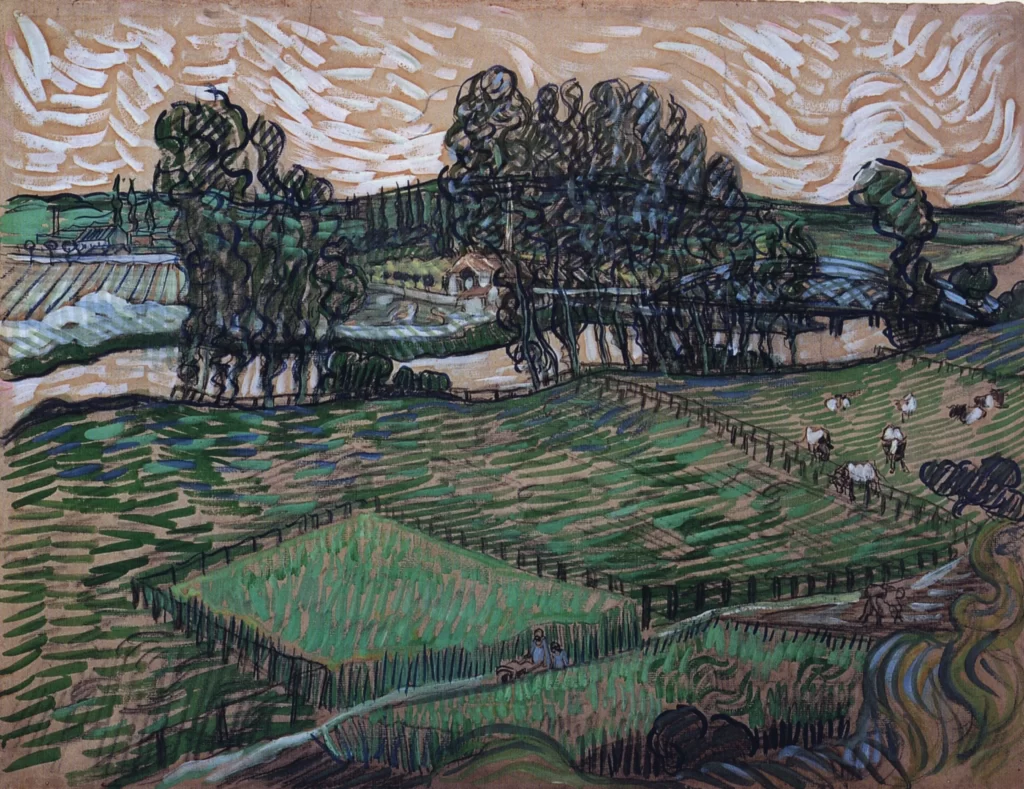 Landscape with Bridge across the Oise Van Gogh