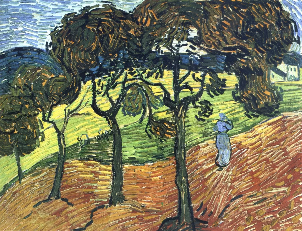 Landscape with Trees and Figures Van Gogh