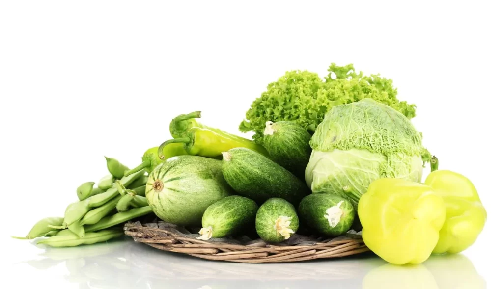 Lettuce cabbage zucchini bell peppers green beans