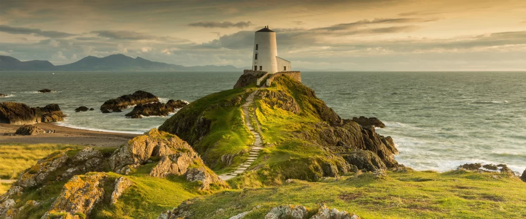 Lighthouse Rocky Ocean Path Sunset Landscape