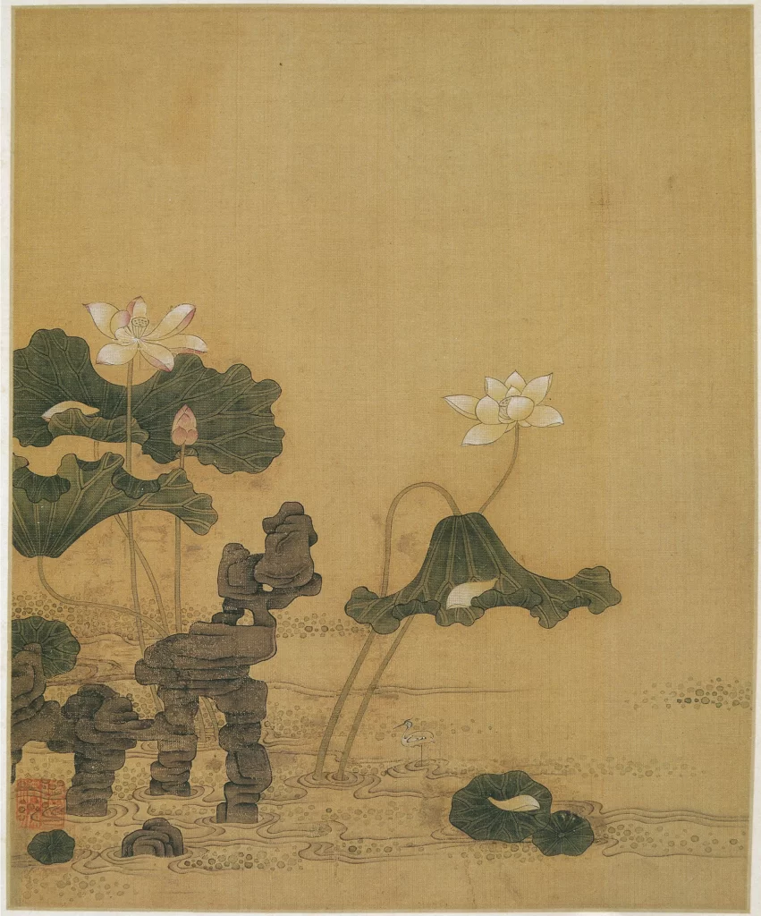 Lotus Taihu Rock Egret Water Chen Hongshou