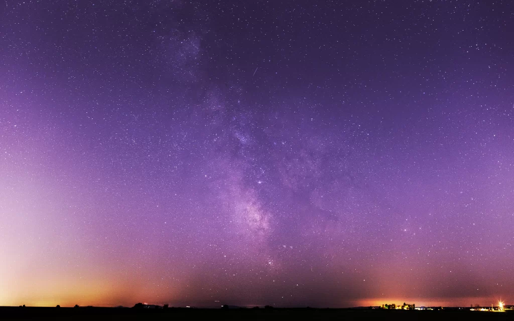 Milky Way Starry Sky Purple Orange Rural Night Clear