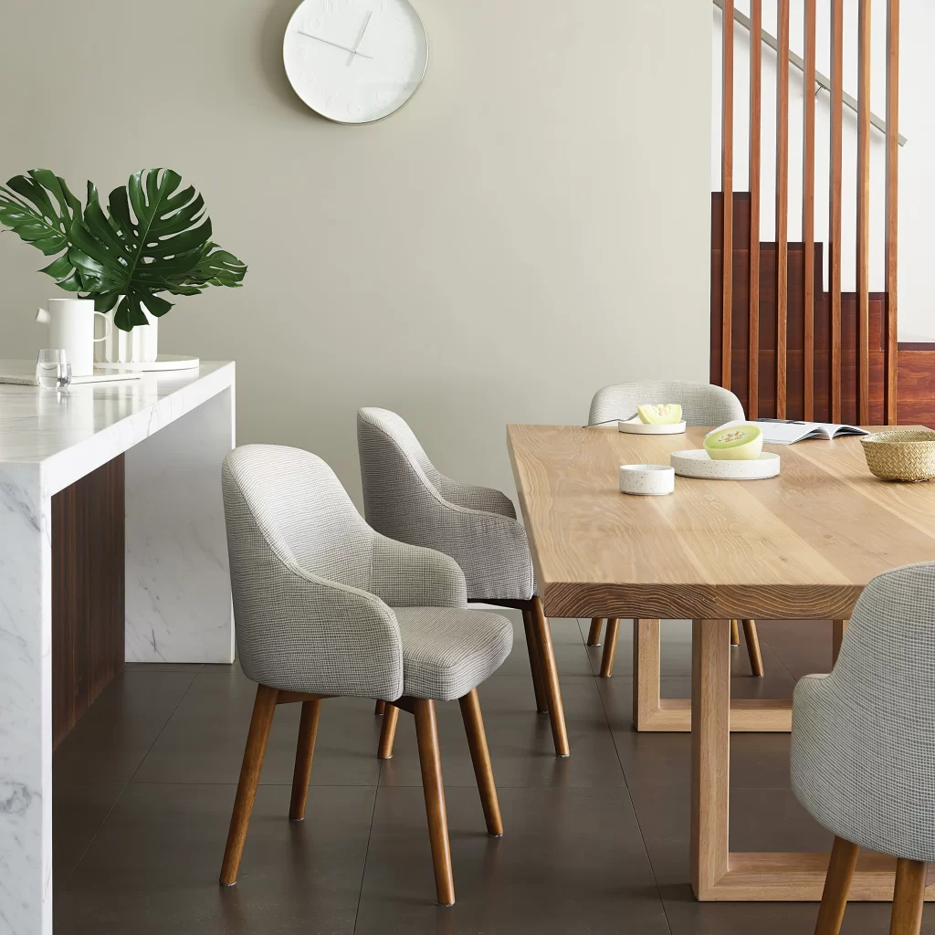 Minimalist Interior with Natural Wood and Botanical Accents