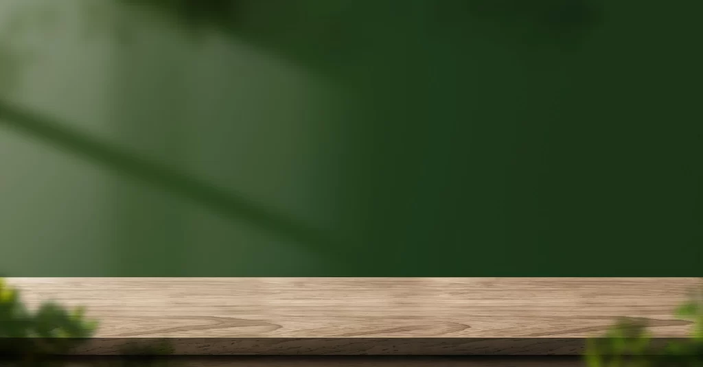 Minimalist Interior with Sage Green Wall and Natural Elements