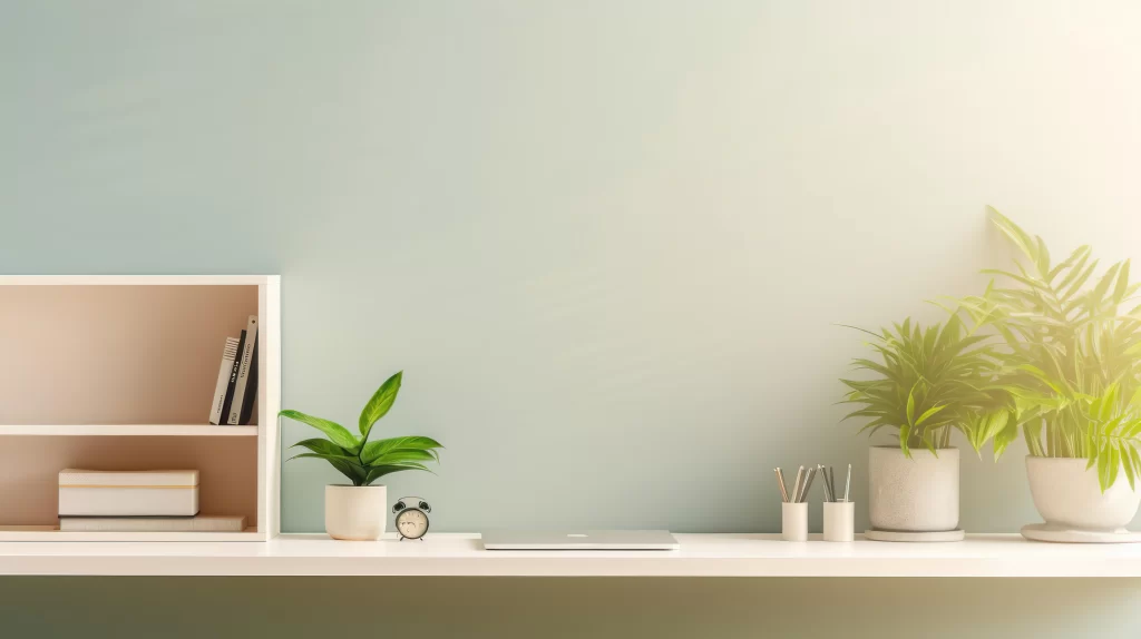 Minimalist Interior with Wooden Elements and Soft Tones