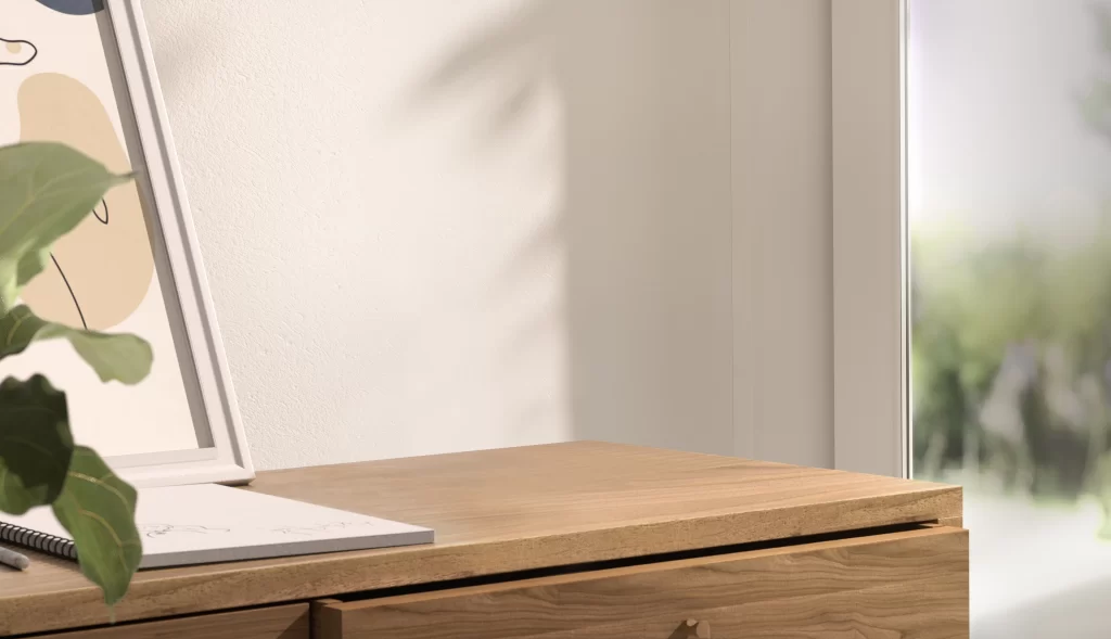 Minimalist Wooden Desk Workspace Interior