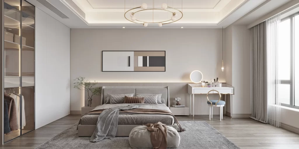 Modern Bedroom Neutral Tones Minimalist Design Comfortable Space Natural Light