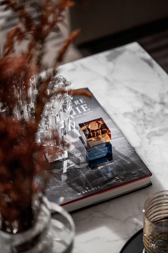 Modern Decorative Objects Glass Sculpture Book Table
