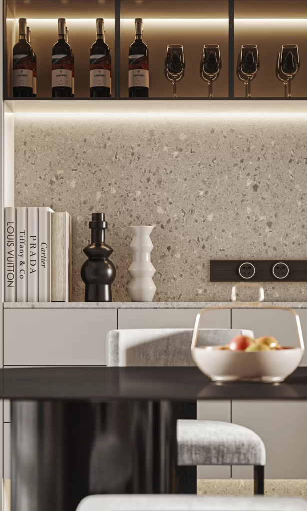 Modern Dining Room Neutral Tones Minimalist Furniture Soft Lighting