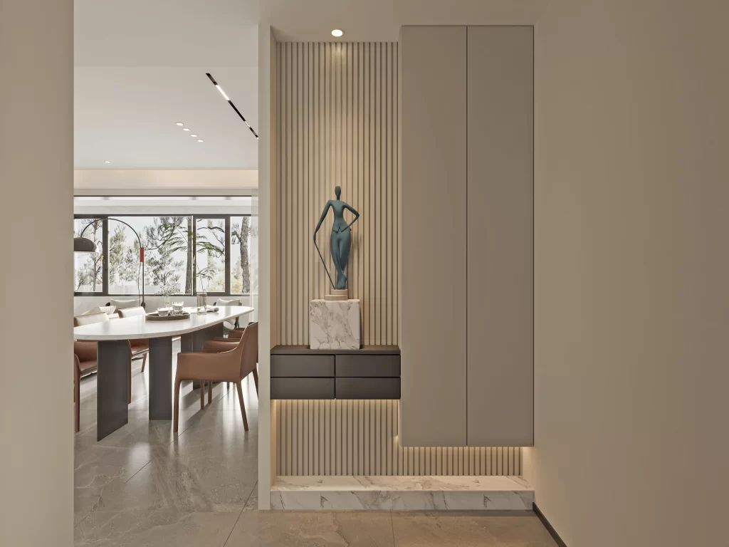 Modern Interior Design Minimalist Sculpture Neutral Color Palette Contemporary Furniture