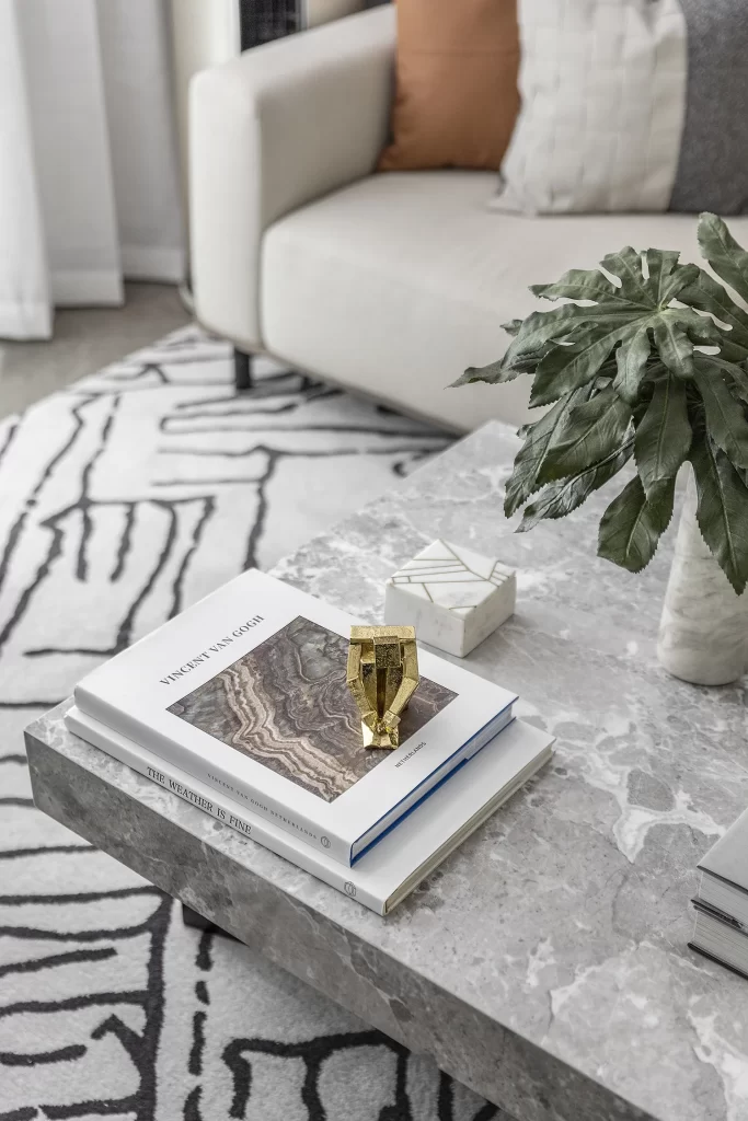 Modern Living Room Coffee Table Books Decorative Object Plant