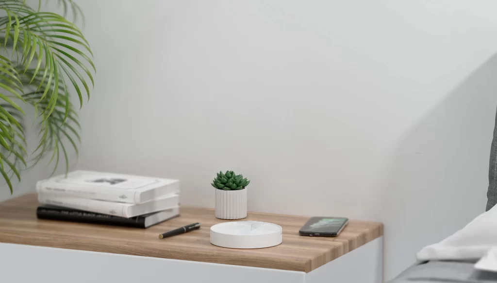 Modern Minimalist Bedside Table Setup