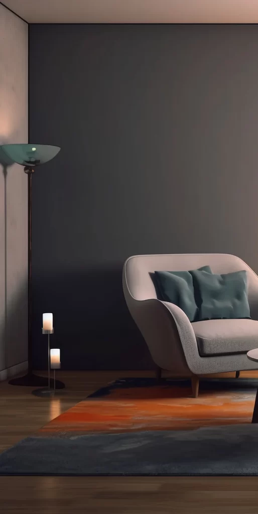 Modern Minimalist Living Room With Stylish Armchair