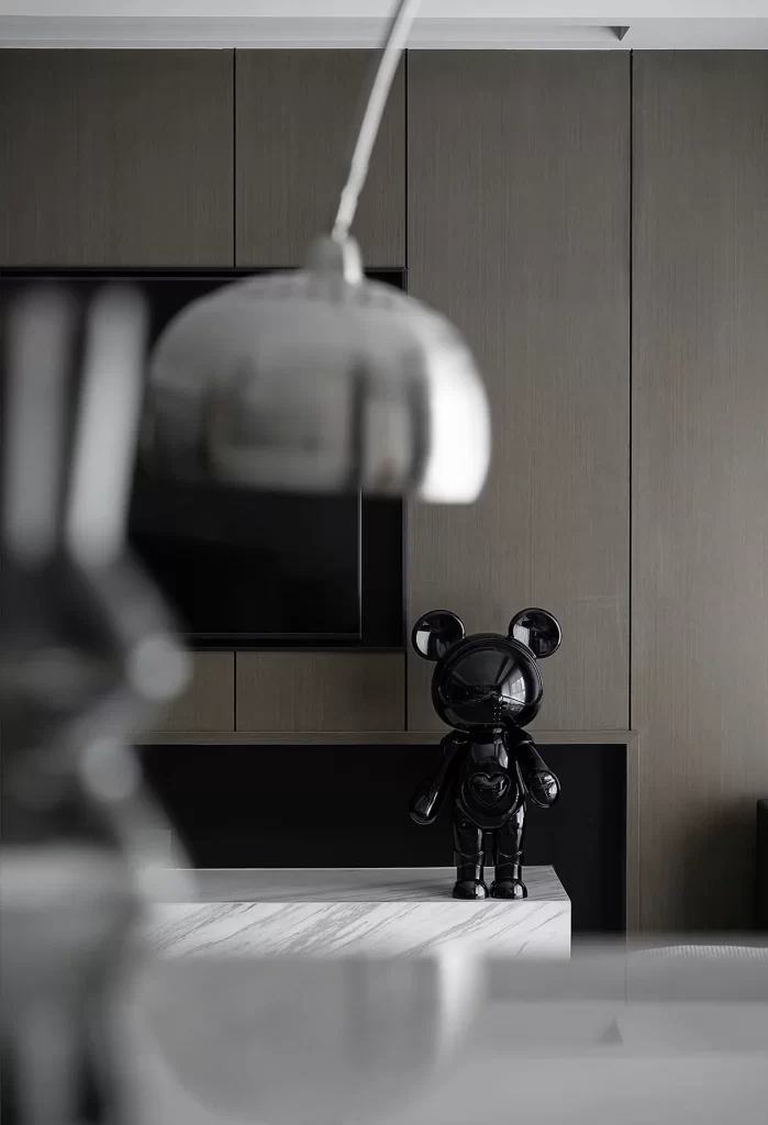 Modern Minimalist Neutral Tones Black Bear Figurine