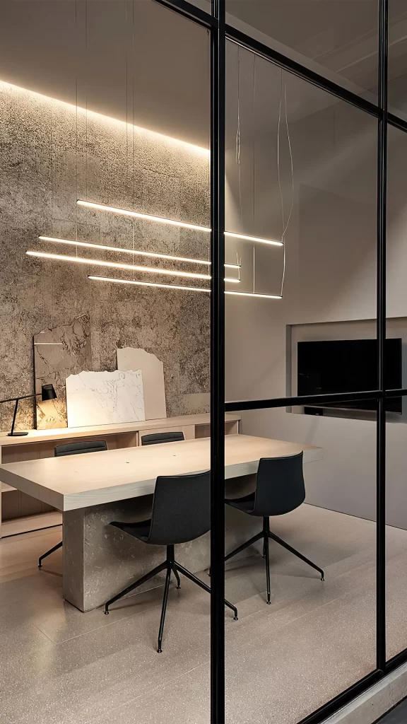 Modern Minimalist Stone Table Meeting Room