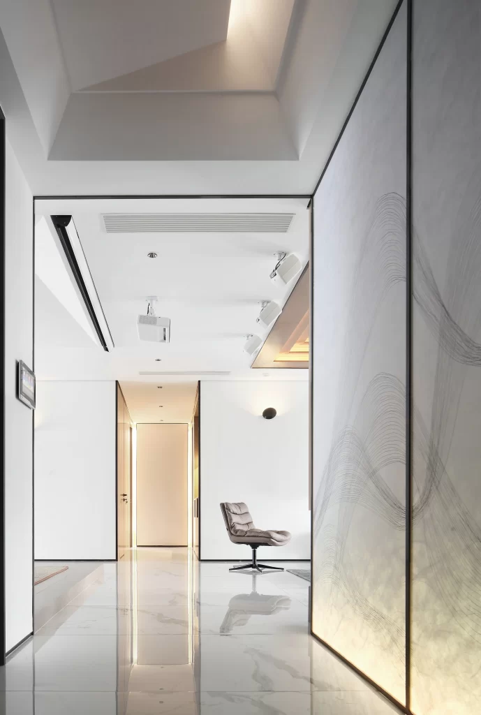 Modern Minimalist White Tones Clean Lines Track Lighting