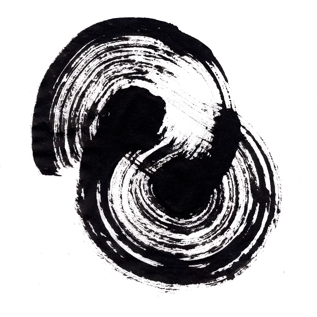 Monochrome Spirals Textured Dynamic Flowing Artistic