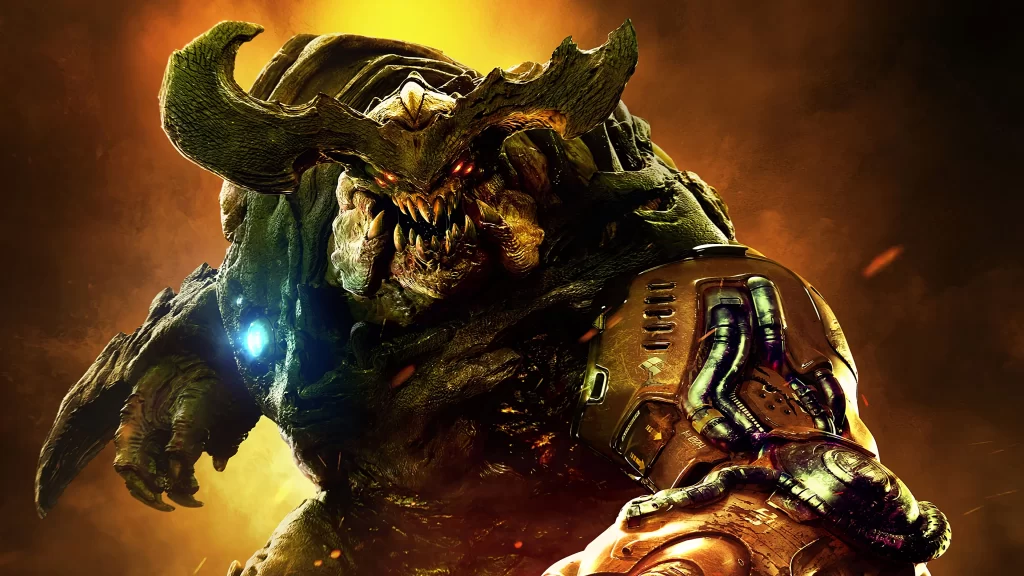 monster fantasy armor horns fierce battle glowing dark