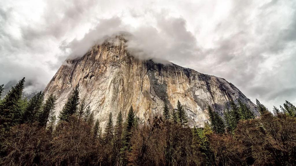 mountain clouds forest sky weather